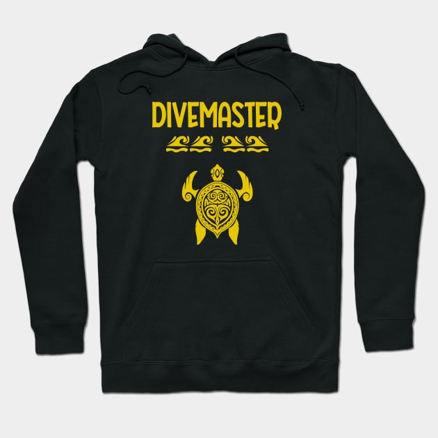 Polynesian Turtle Tattoo Design -Divemaster Scuba Diving Hoodie by eighttwentythreetees